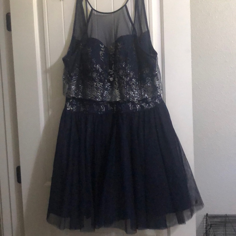 Sparkly Navy Homecoming Dress